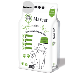 MarCat 20 Lt Ince Tane Kokusuz  Beyaz Bentonit Kedi Kumu
