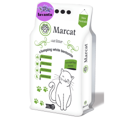 MarCat 20 Lt Ince Tane Lavanta Kokulu Beyaz Bentonit Kedi Kumu